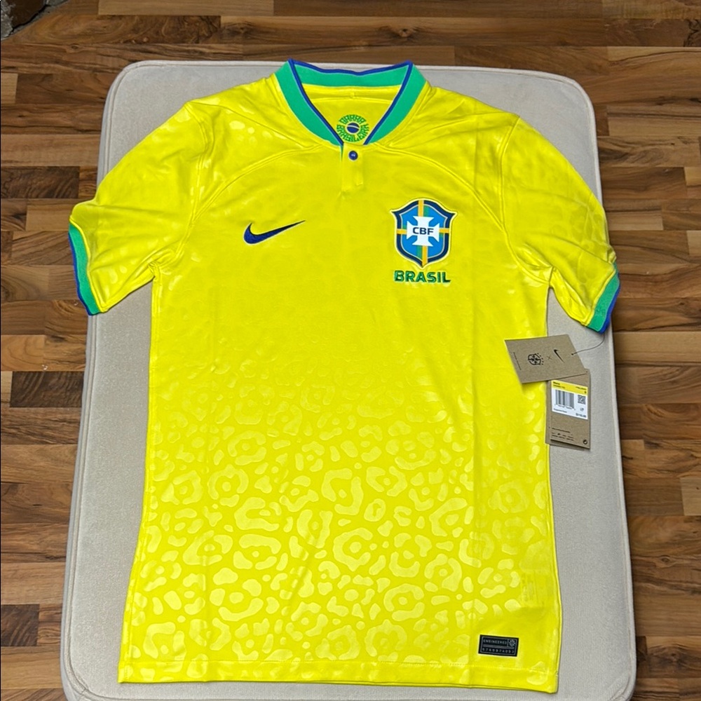 Nike Brasil Home Soccer Jersey Yellow/Blue Men’s size S World Cup